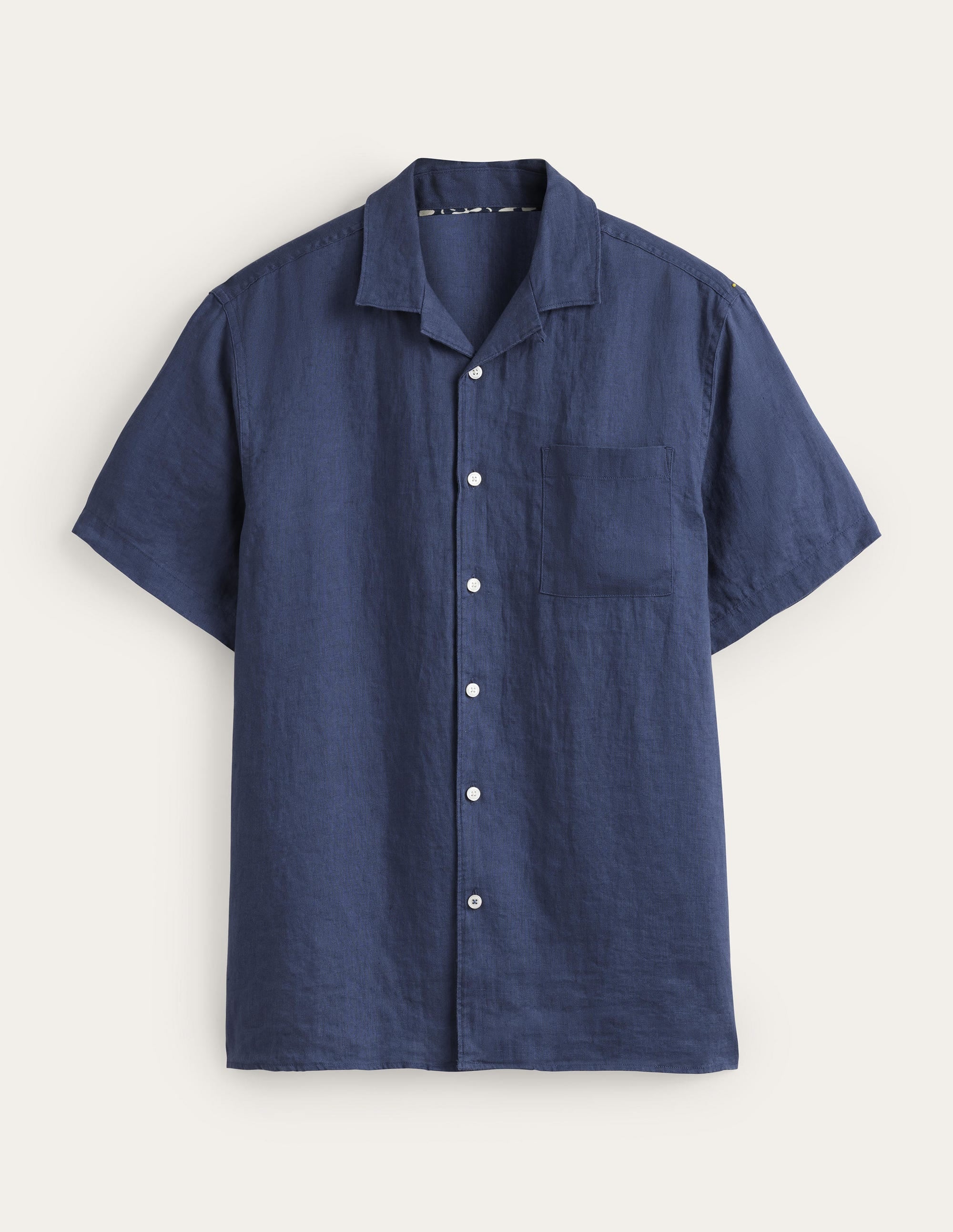 Revere Collar Shirt-Laundered Navy