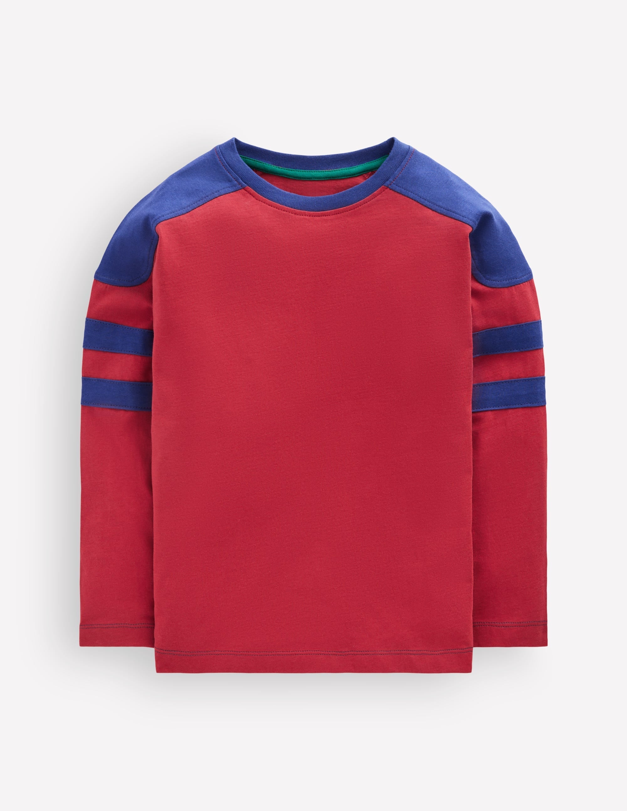 Colour Block T-shirt-Red Earth