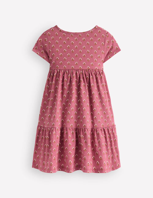 Ariel Twirly Jersey Dress-Pink Floral