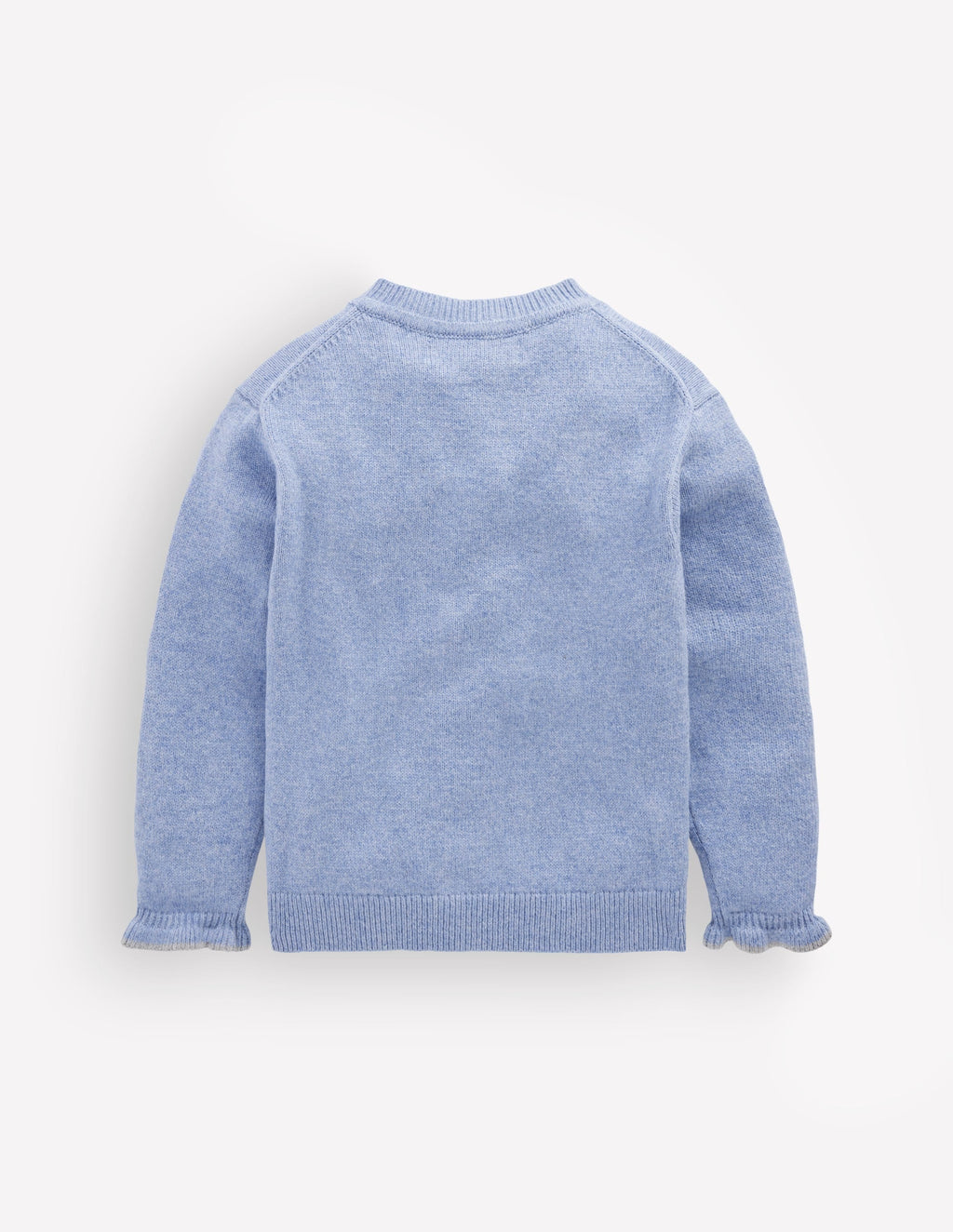 Everyday Frilled Cardigan-French Blue Marl