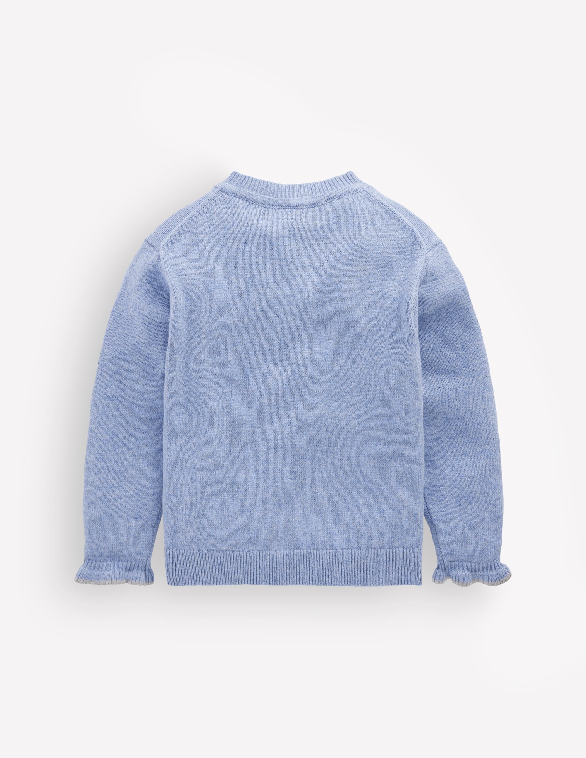 Everyday Frilled Cardigan-French Blue Marl