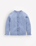 Everyday Frilled Cardigan-French Blue Marl