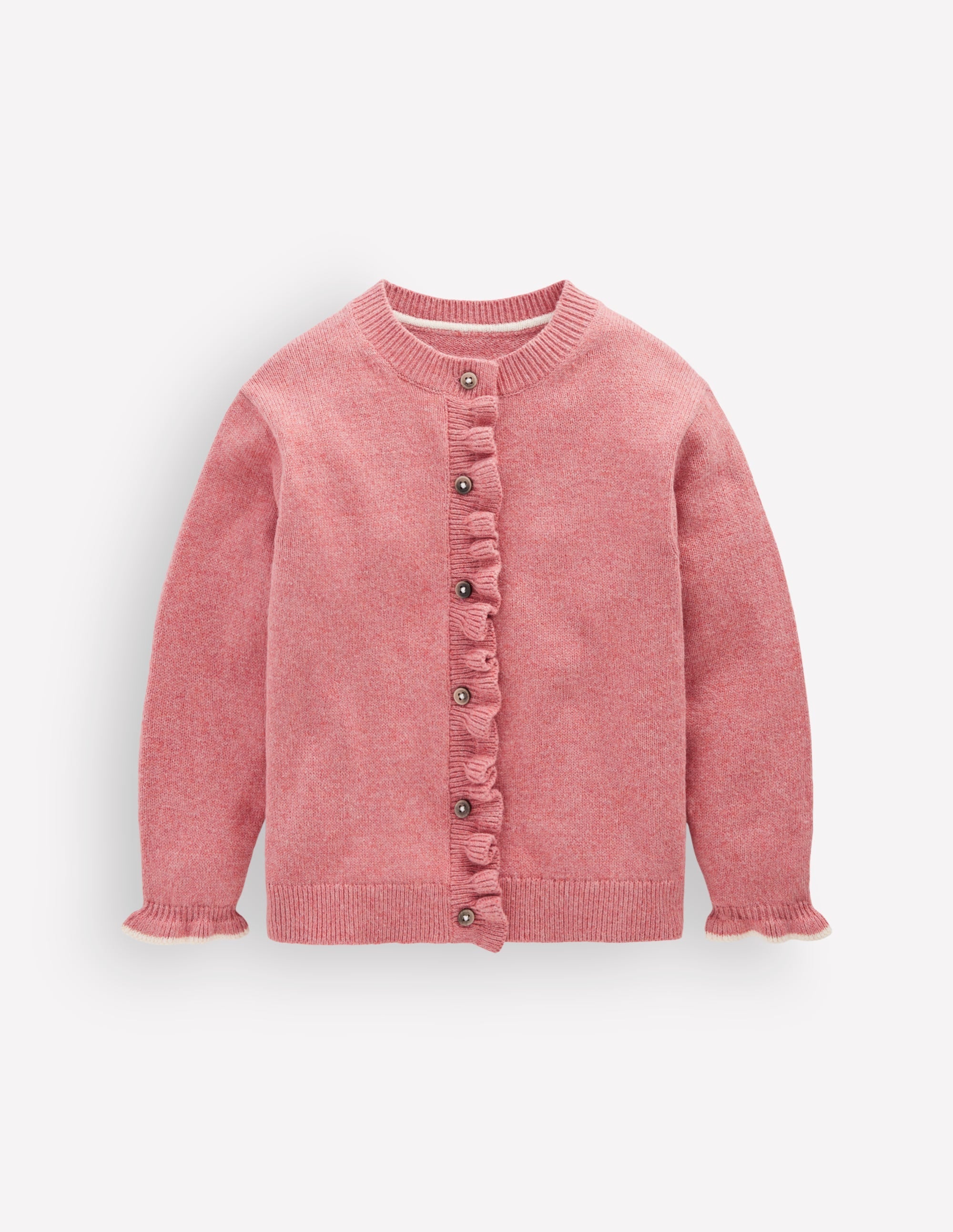 Everyday Frilled Cardigan-Vintage Rose