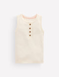 Henley Ribbed Tank-Soft Ivory