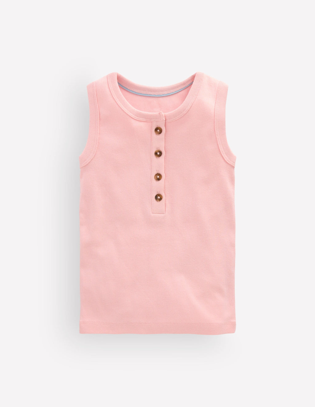 Henley Ribbed Tank-Chalk Pink