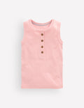 Henley Ribbed Tank-Chalk Pink