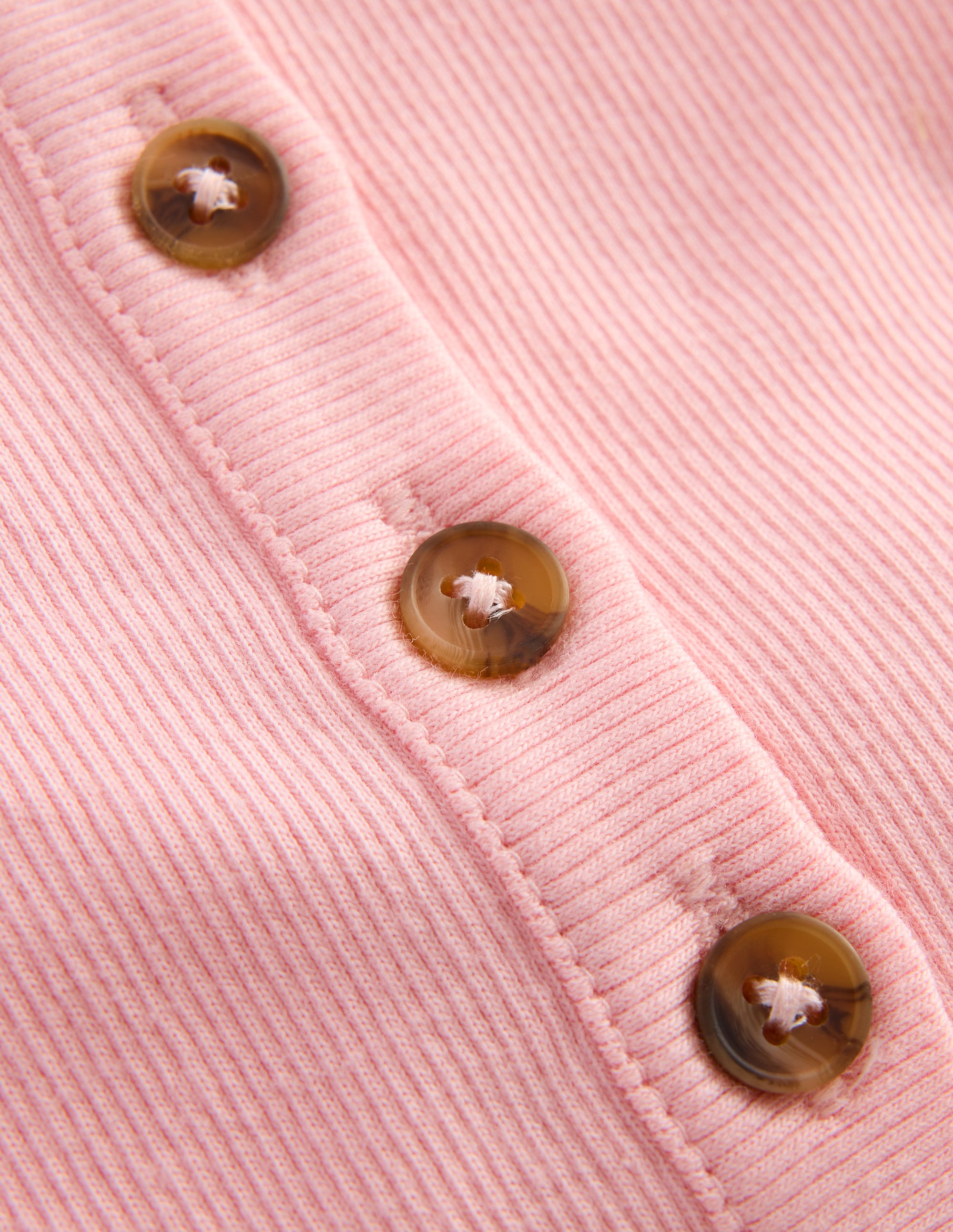 Henley Ribbed Tank-Chalk Pink