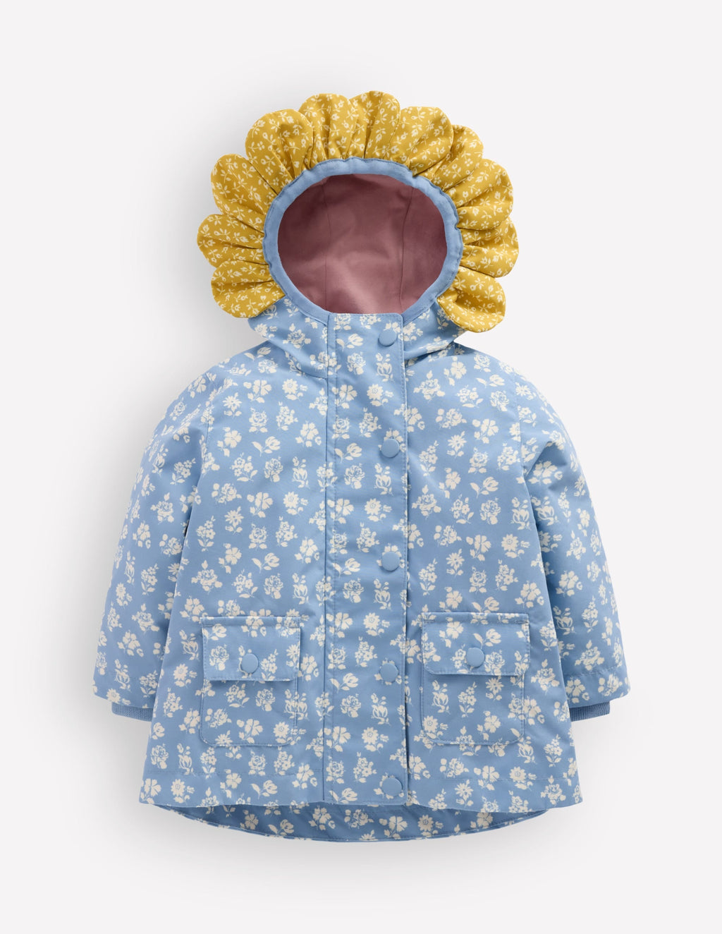 Showerproof Fisherman Coat-Glacier Blue Ditsy Floral