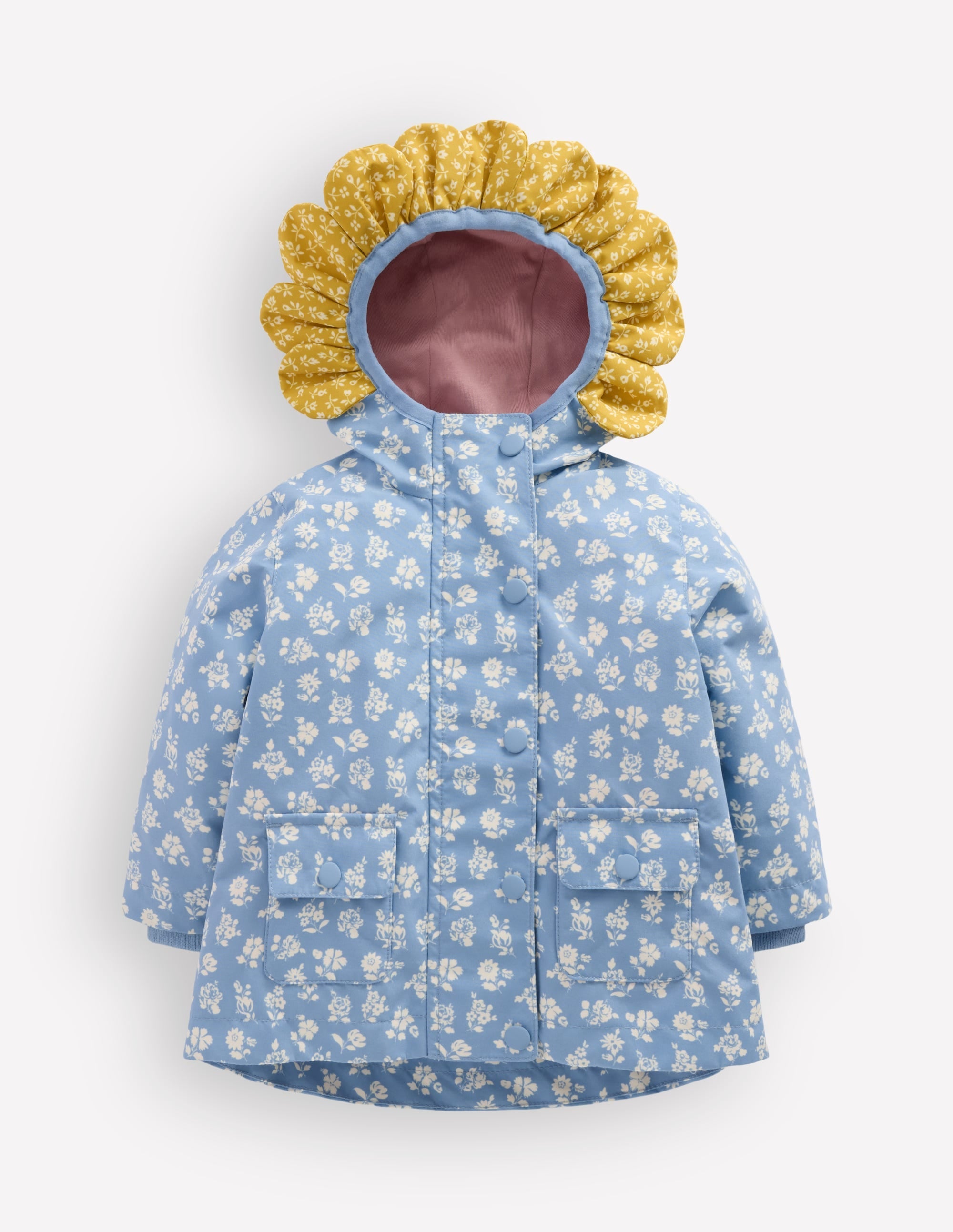Showerproof Fisherman Coat-Glacier Blue Ditsy Floral