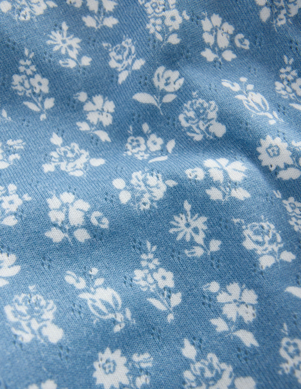 Cotton Pointelle Set-Glacier Blue Ditsy Floral