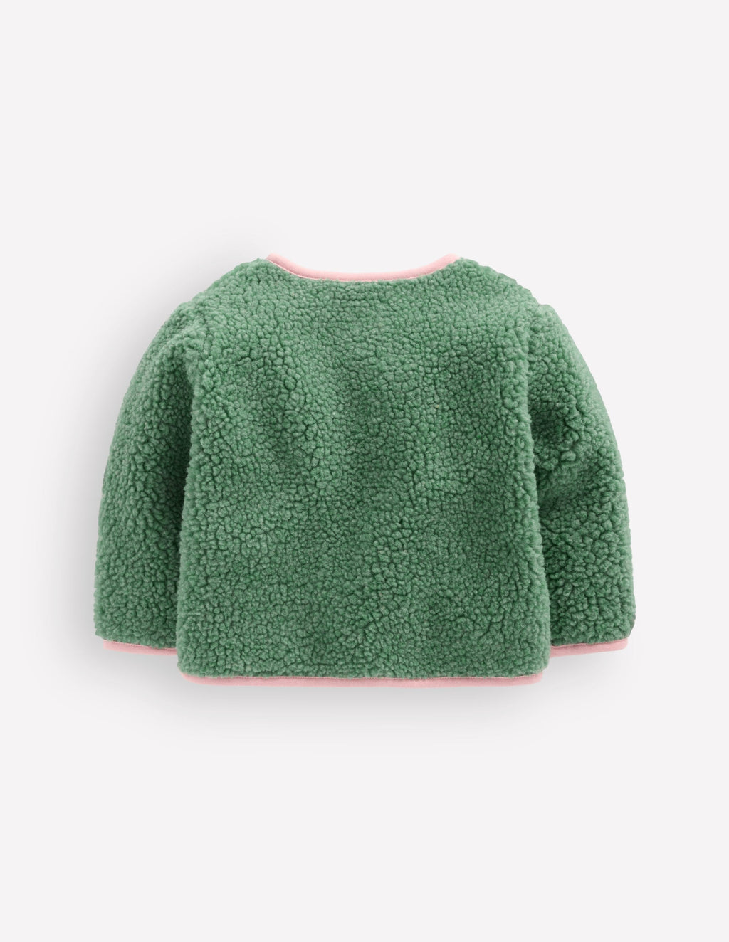 Cosy Borg Button-Down Jacket-Larch Green Floral
