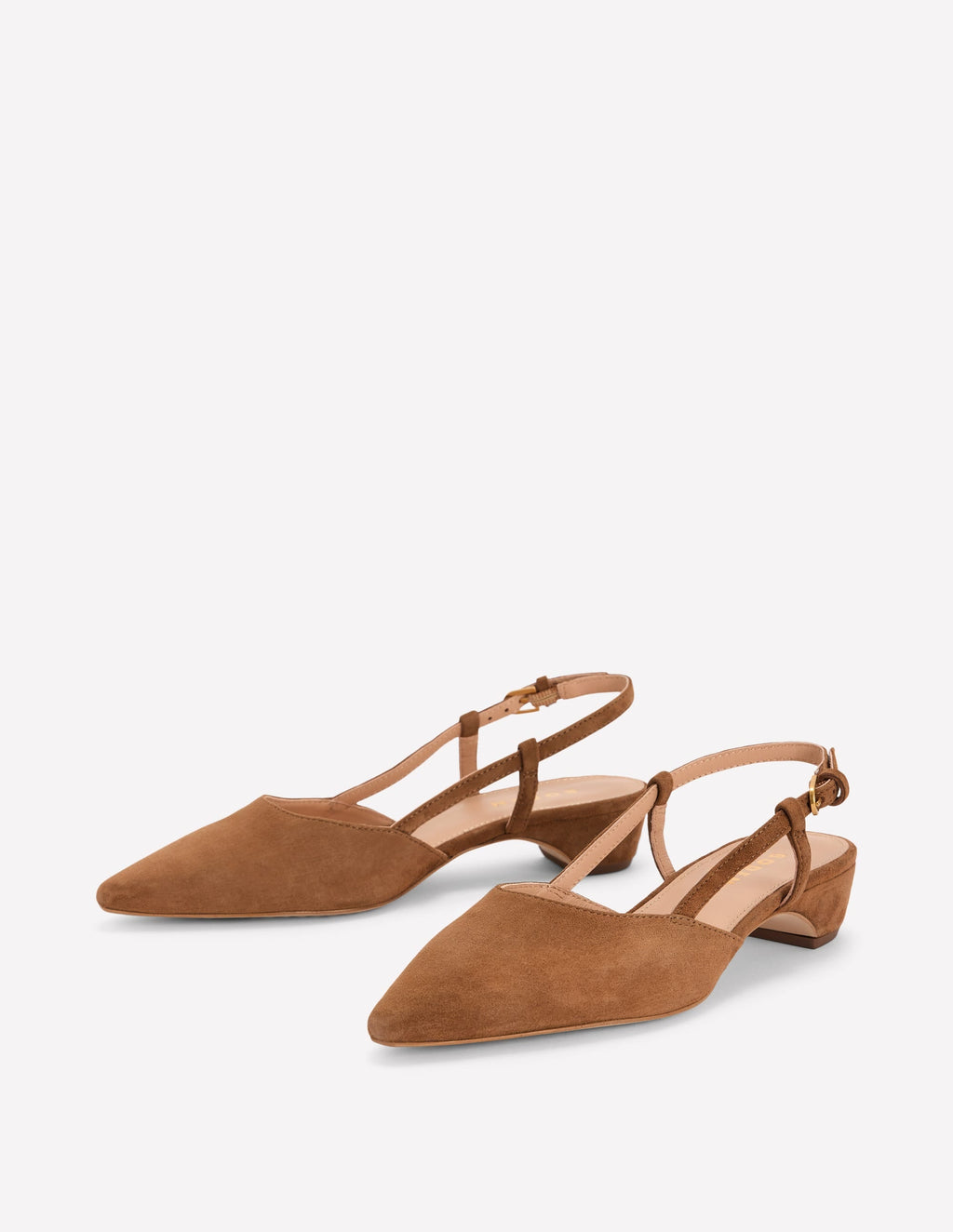 Mini Block Sling Backs-Raw Umber