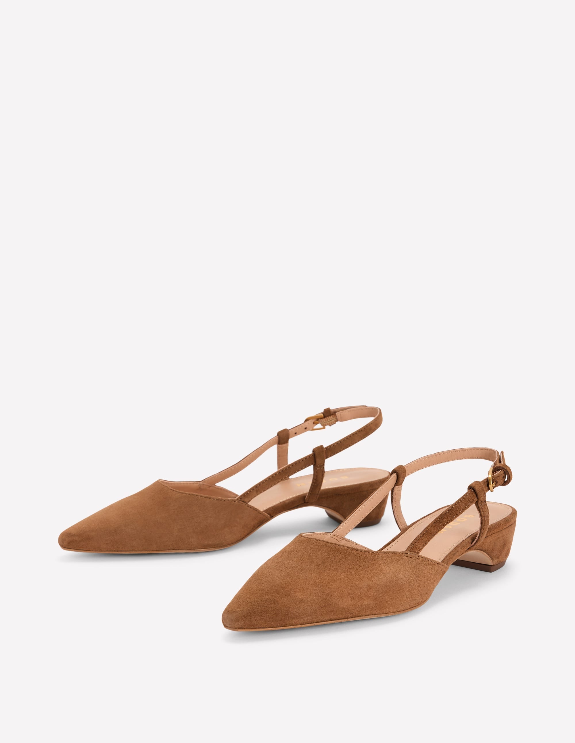 Mini Block Sling Backs-Raw Umber