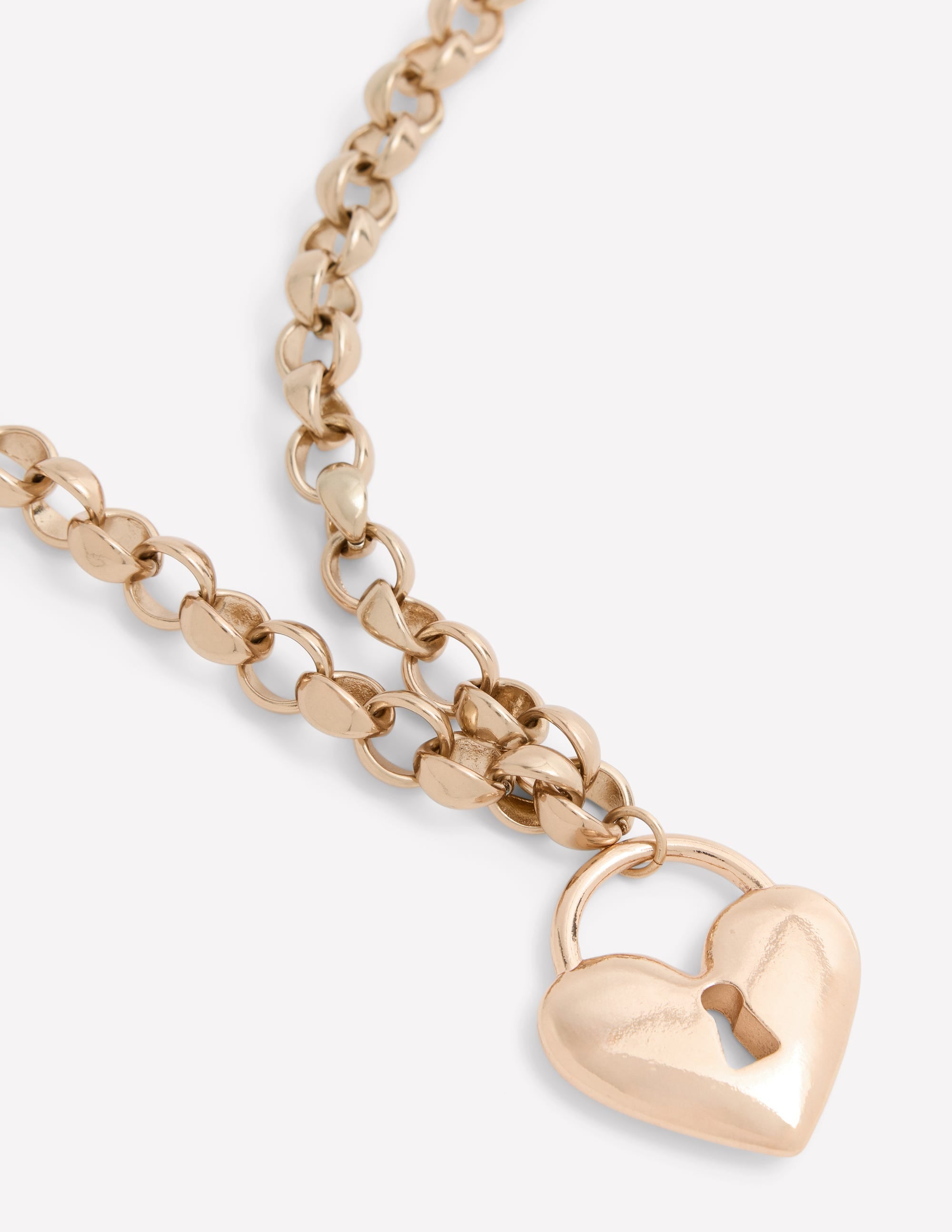 Chunky Love Lock Necklace-Gold