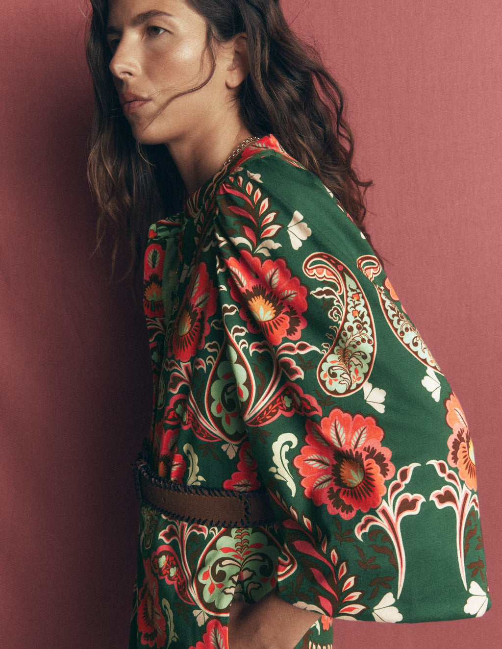 Eli Seamed Sleeve Jersey Dress-Hunter Green, Bohemia Dream