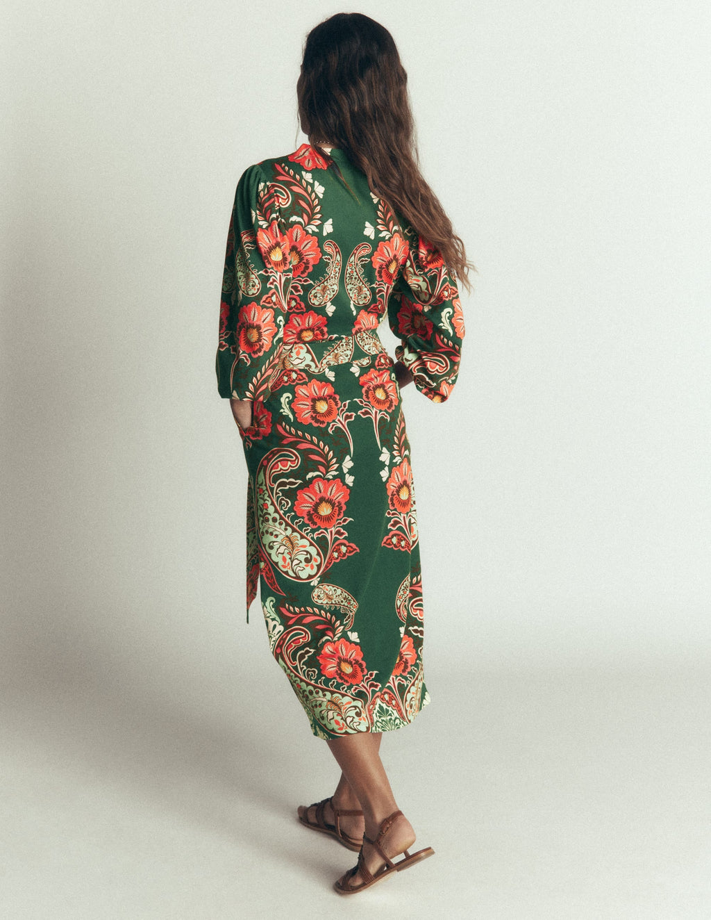 Eli Seamed Sleeve Jersey Dress-Hunter Green, Bohemia Dream