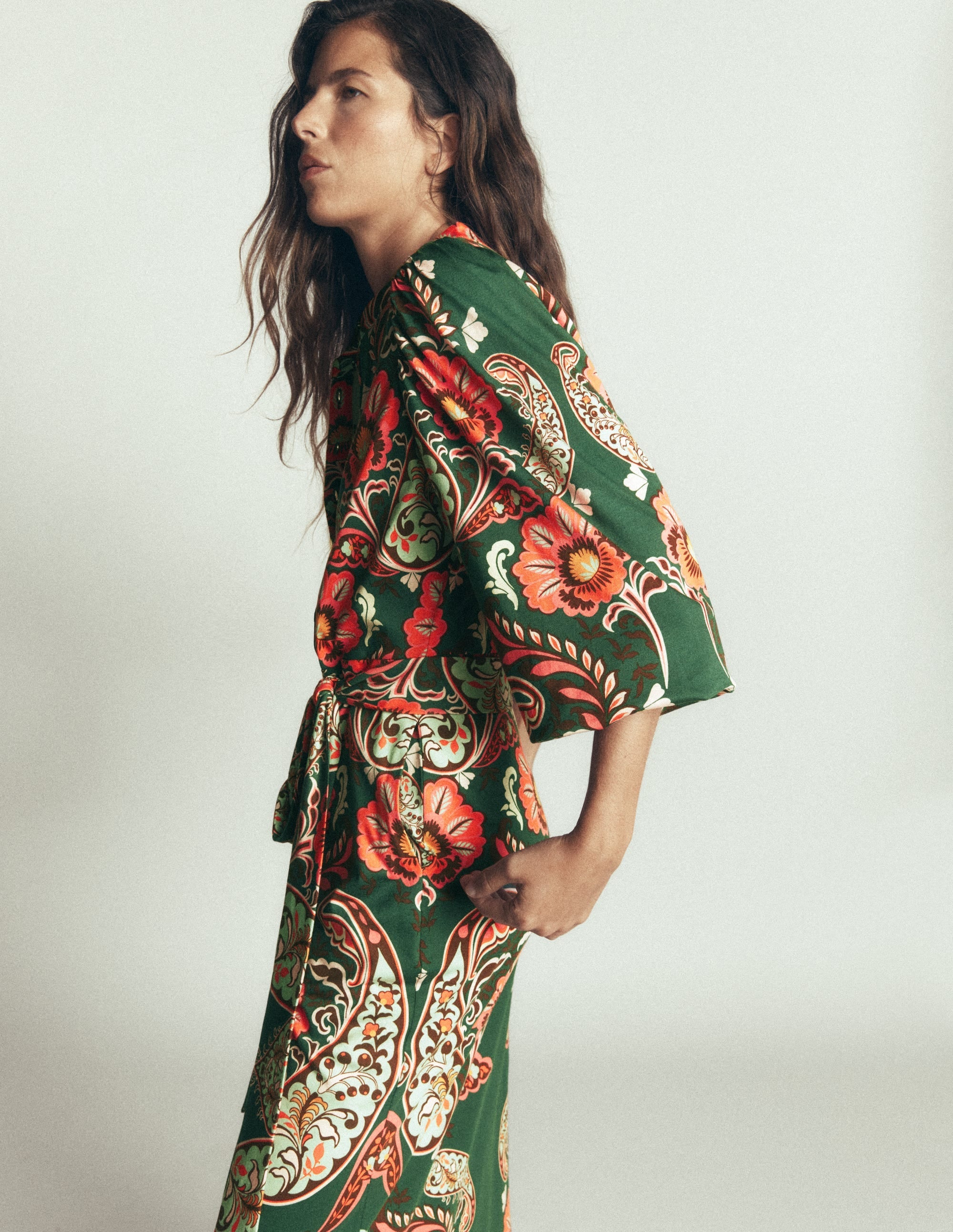 Eli Seamed Sleeve Jersey Dress-Hunter Green, Bohemia Dream