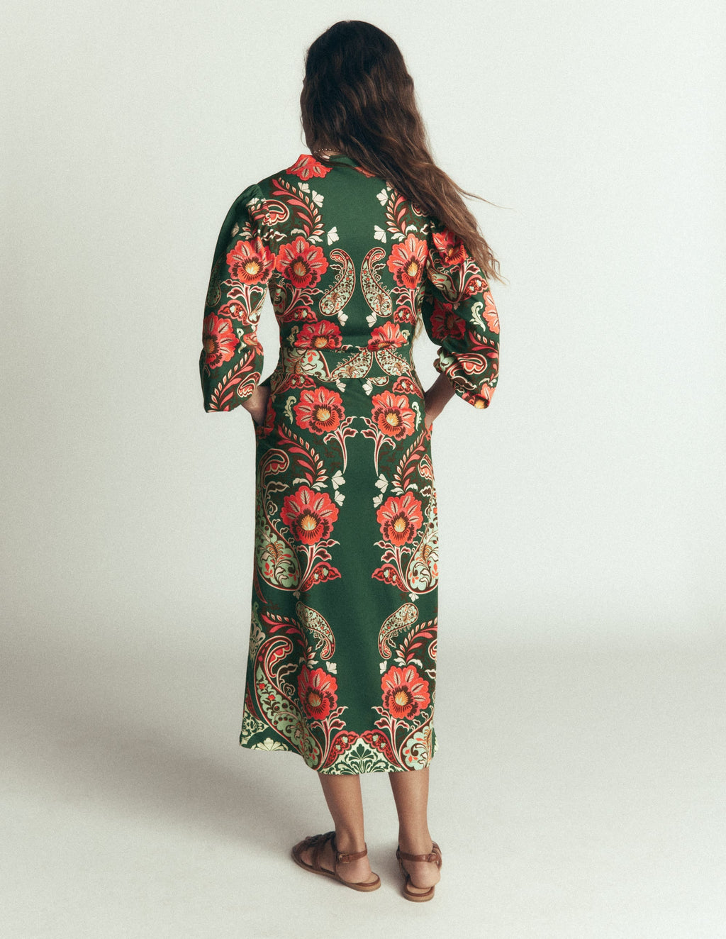 Eli Seamed Sleeve Jersey Dress-Hunter Green, Bohemia Dream