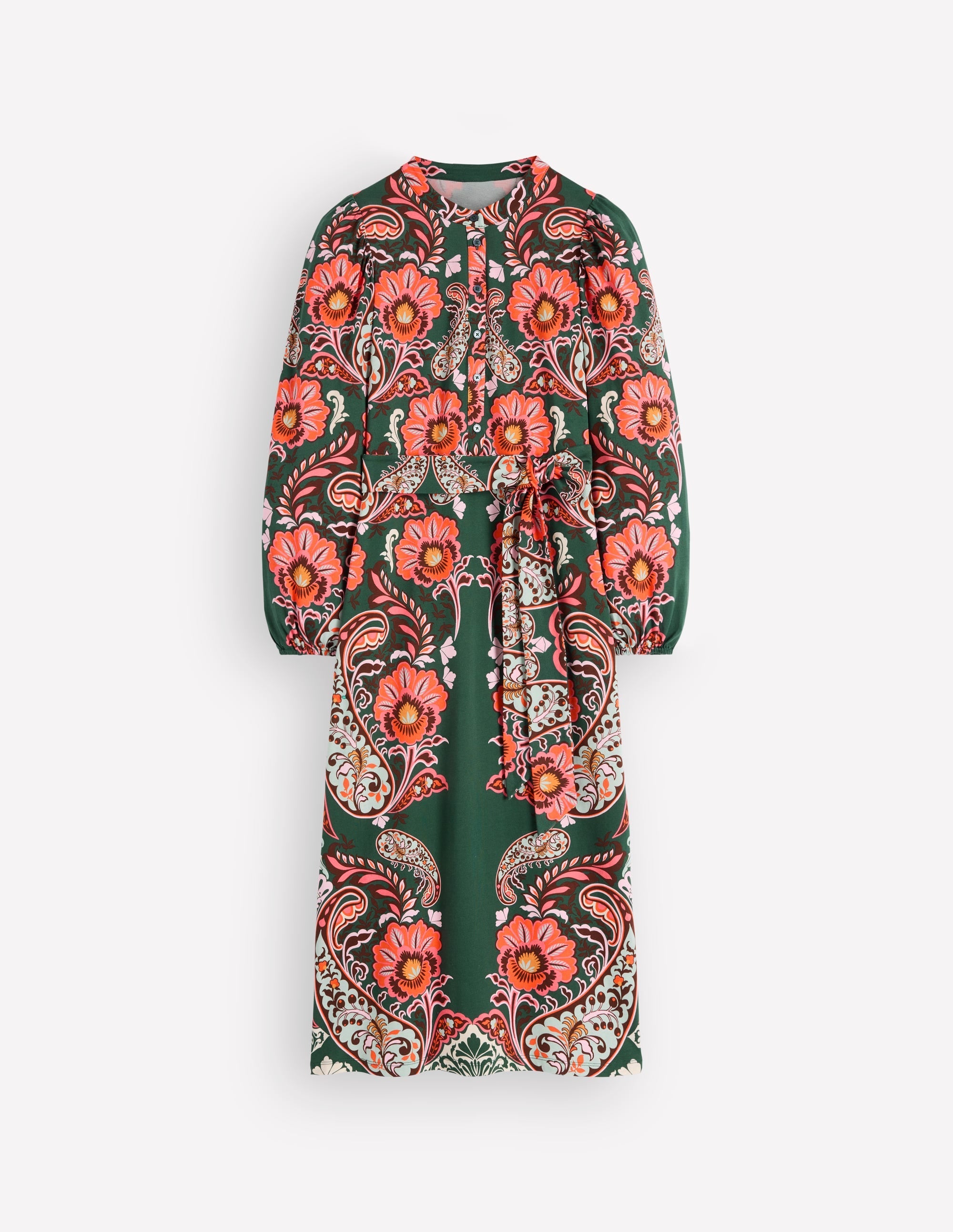 Eli Seamed Sleeve Jersey Dress-Hunter Green, Bohemia Dream