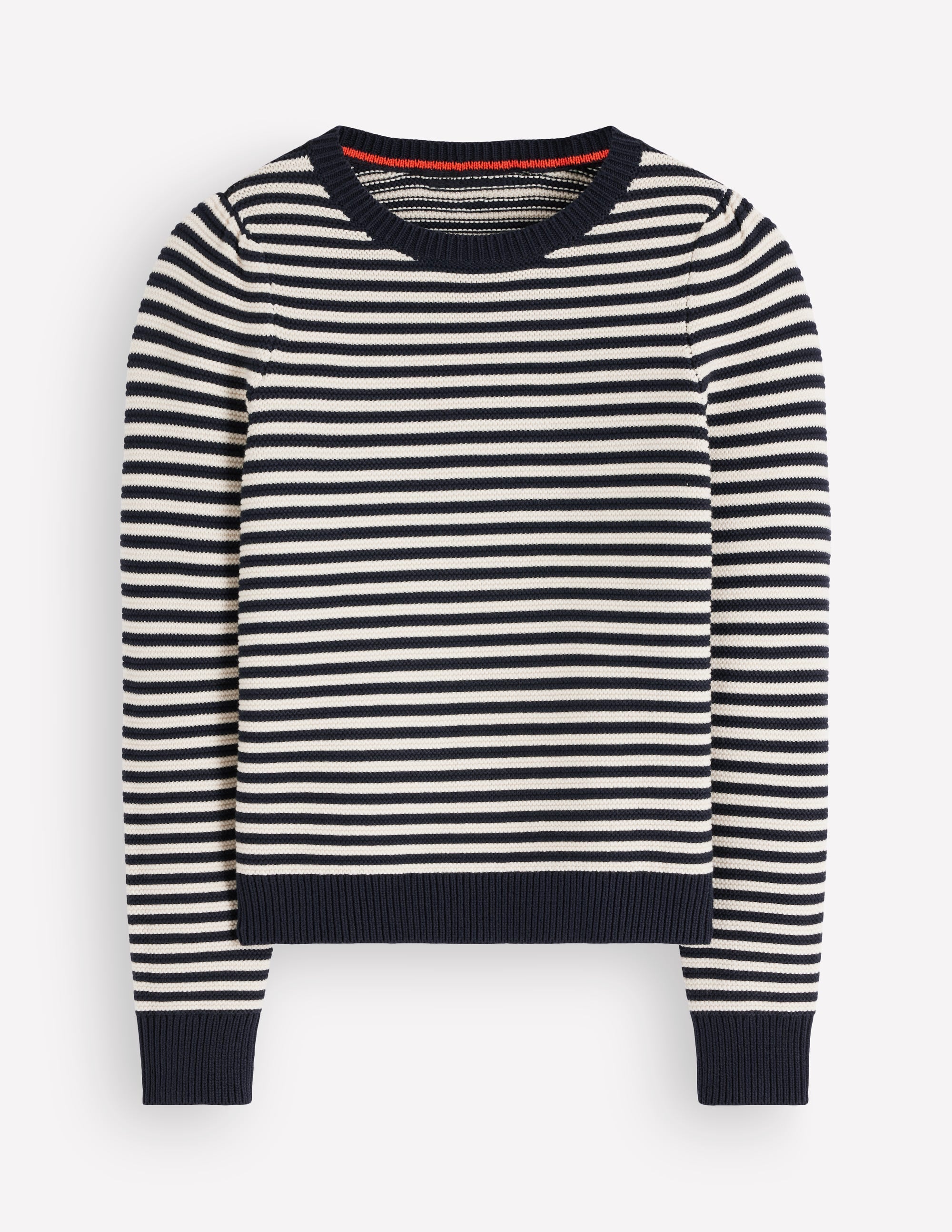 Stitch Detail Jumper-Navy, Ivory