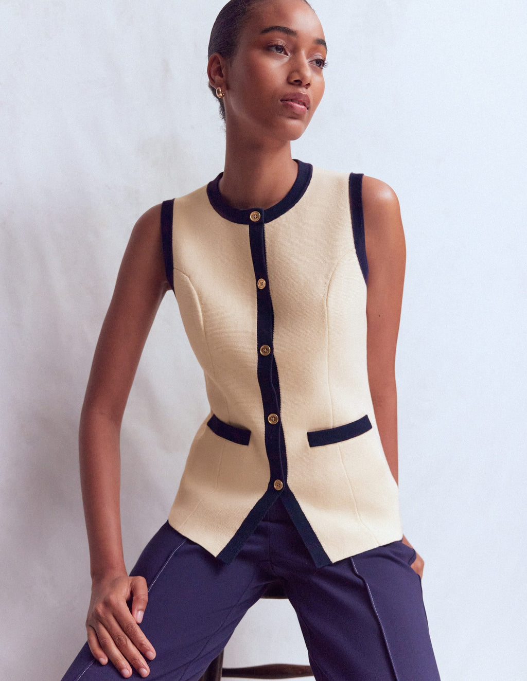 Crew Milano Waistcoat-Ivory