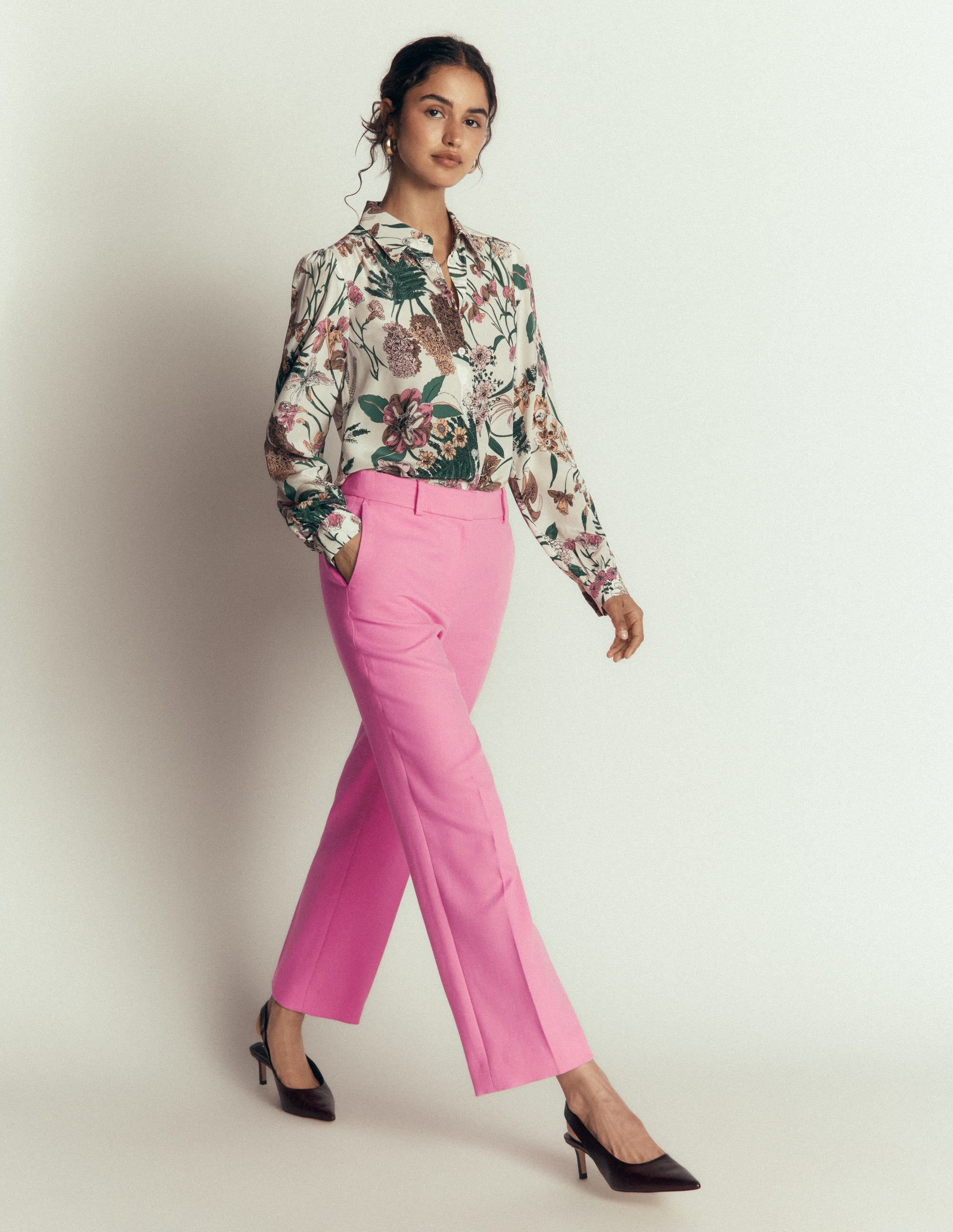 Canonbury Textured 7/8 Pants-Wild Pink