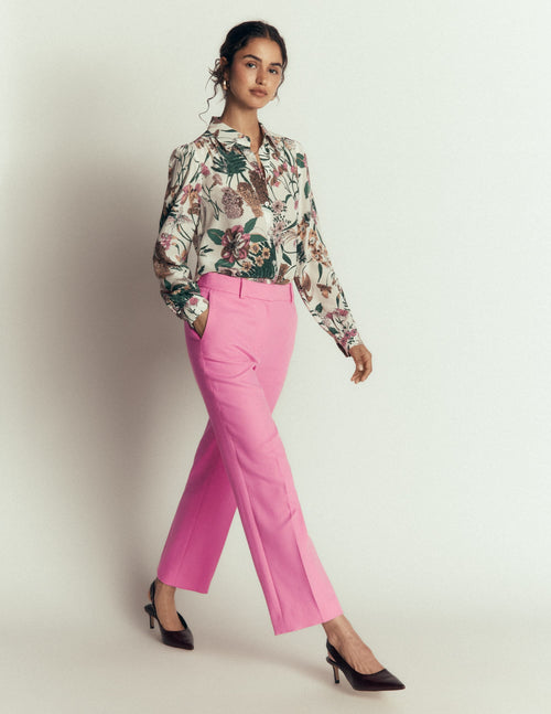 Canonbury Textured 7/8 Pants-Wild Pink