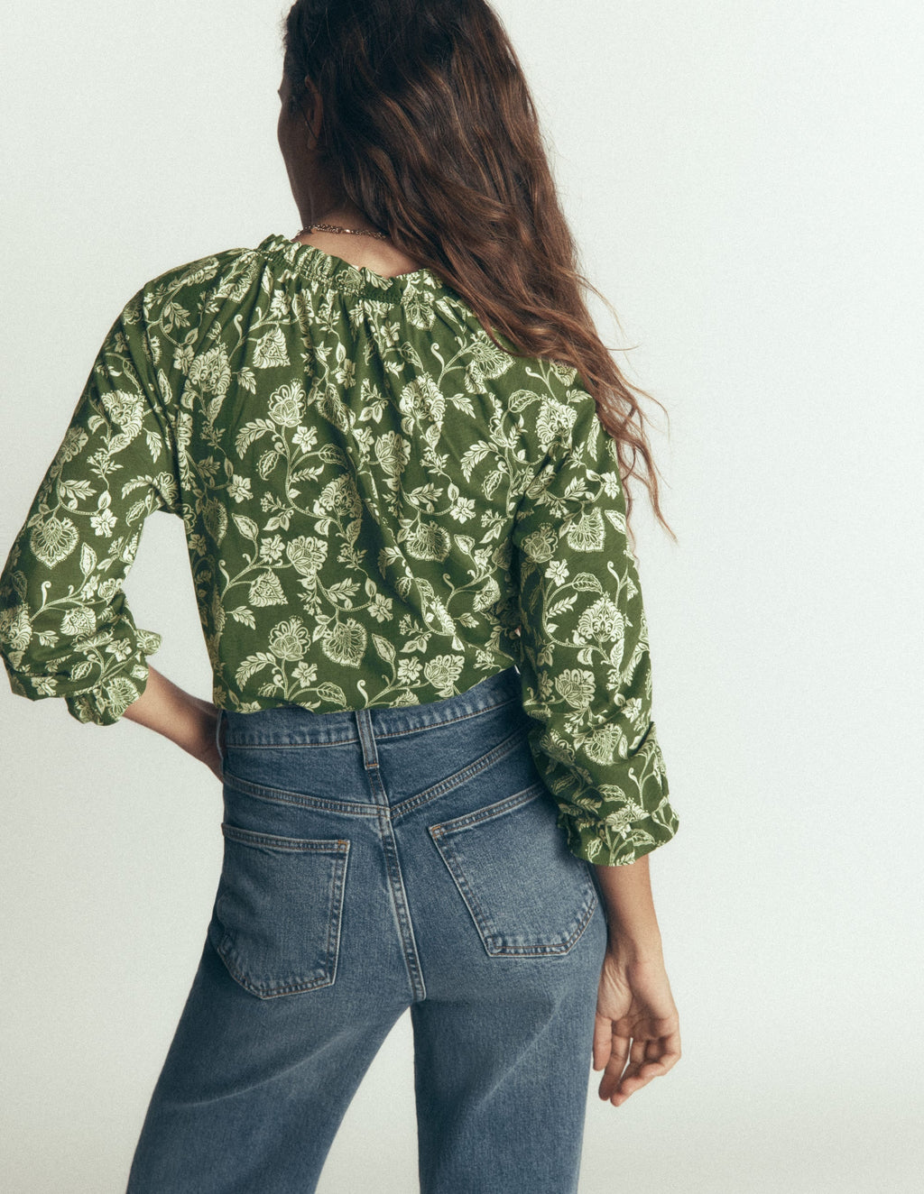 Pia Ruffle Detail Top-Chive Planted Meadows